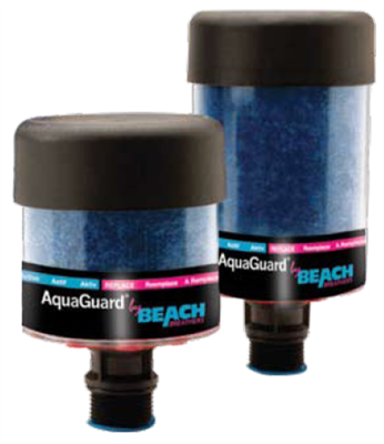 Model BB-AG-4V   AquaGuard Hybrid Disposable 4" x 10.1" Desiccant Breather (w/check valves) for Pump Applications-1" NPT - (Case of 6)